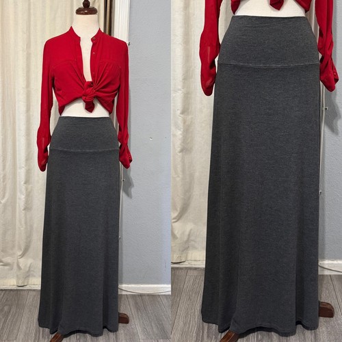 Bohemian gray maxi skirt - maxi,