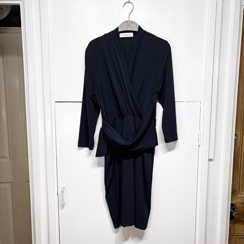 The fold dress navy peplum - the,